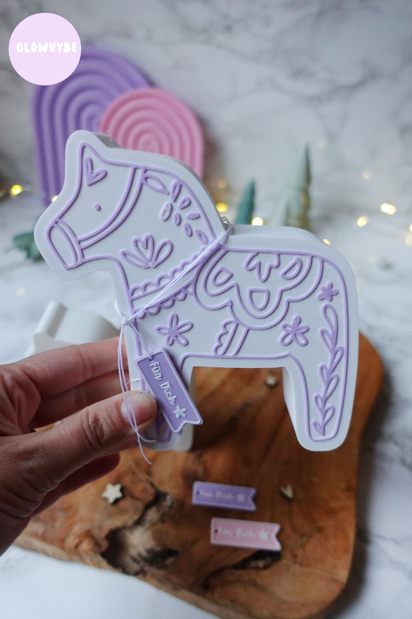 3D Druckdatei Dala Pferd Weihnachten Lichtbox – STL & 3MF mit Muster