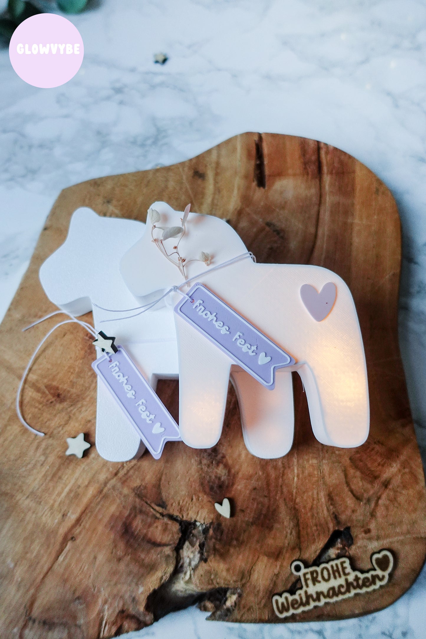 3D Druckdatei Dala Pferd Weihnachten Lichtbox – STL & 3MF mit Herz & Bonus