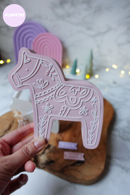 3D Druckdatei Dala Pferd Weihnachten Lichtbox – STL & 3MF mit Muster