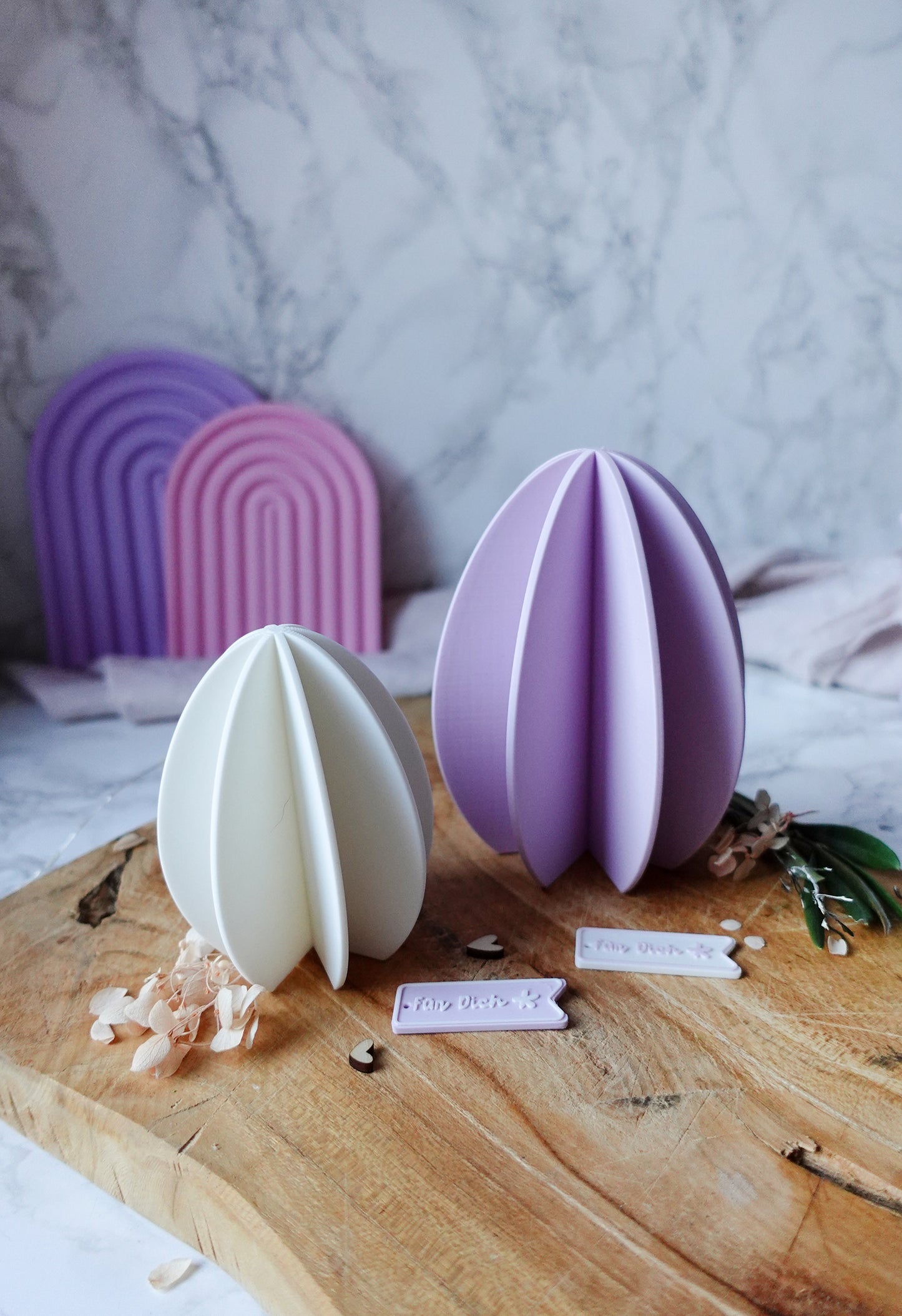 3D Druckdatei Modernes Osterei | STL & 3MF | Frühlings- und Osterdeko | Gratis „Für dich“ Anhänger