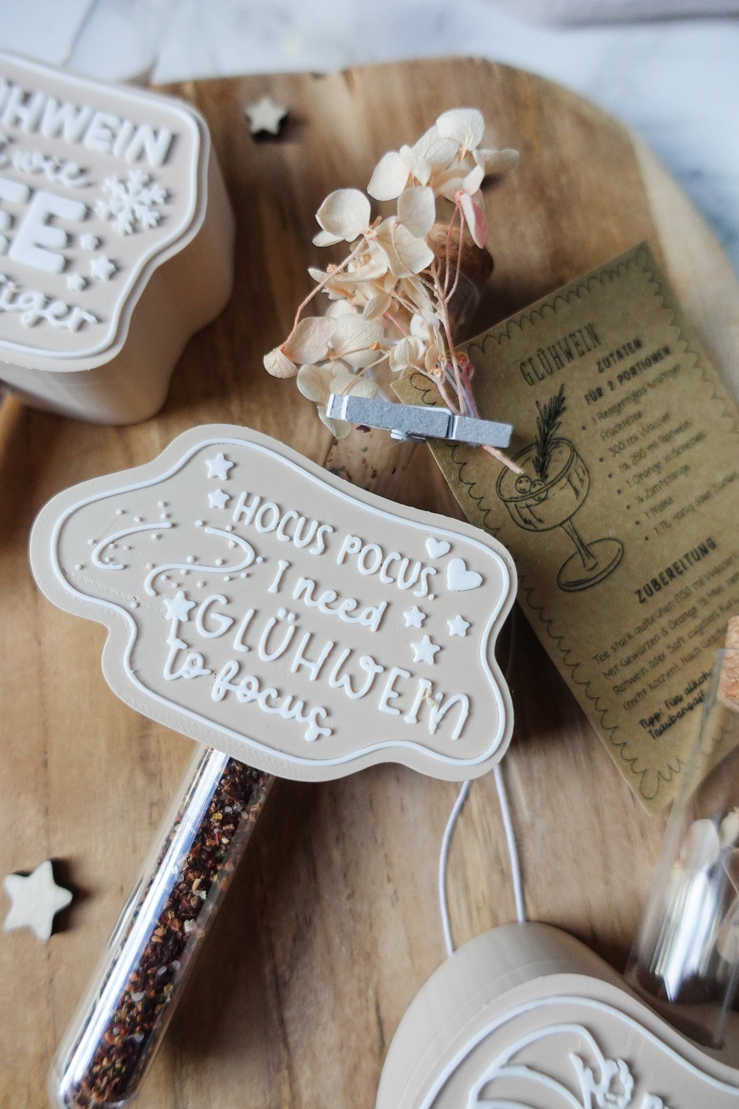 Glühwein Mitbringsel – 3D Druck Datei Set mit Rezeptkarte