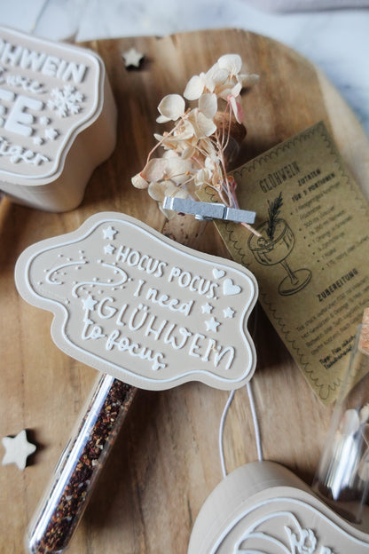 Glühwein Mitbringsel – 3D Druck Datei Set mit Rezeptkarte