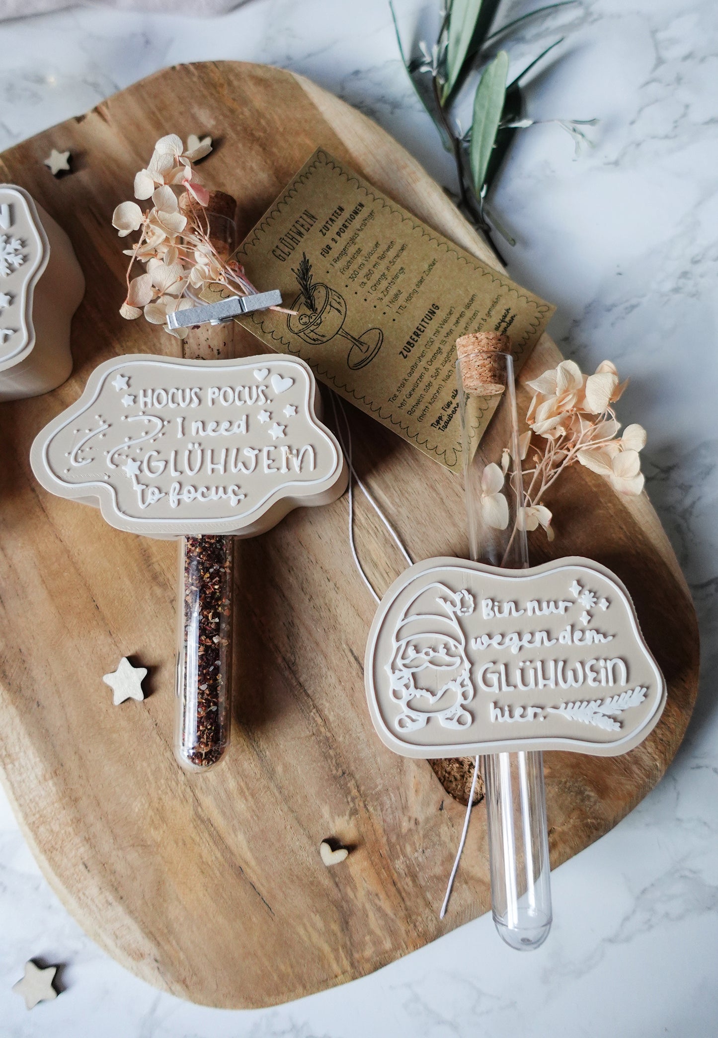 Glühwein Mitbringsel – 3D Druck Datei Set mit Rezeptkarte