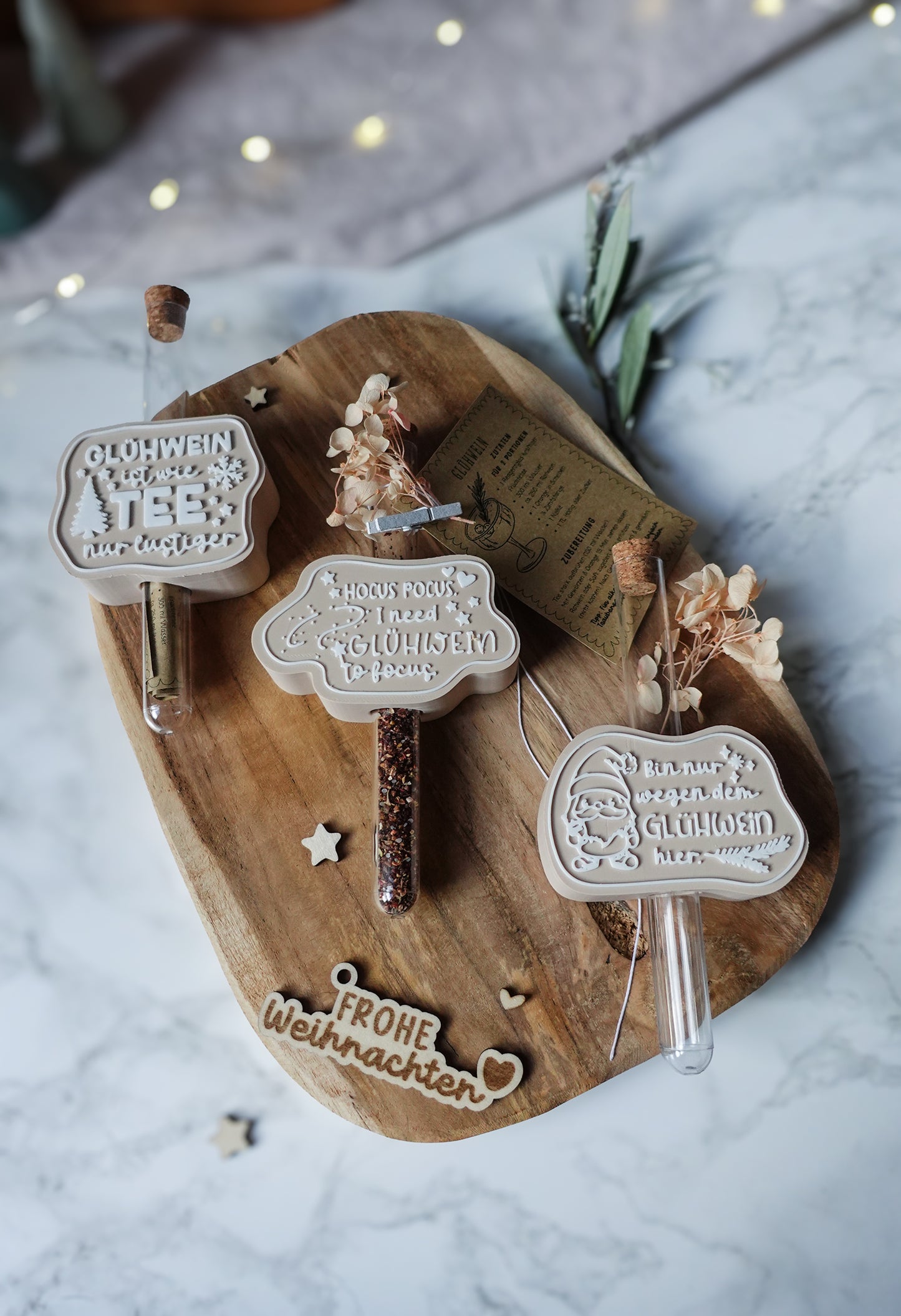 Glühwein Mitbringsel – 3D Druck Datei Set mit Rezeptkarte