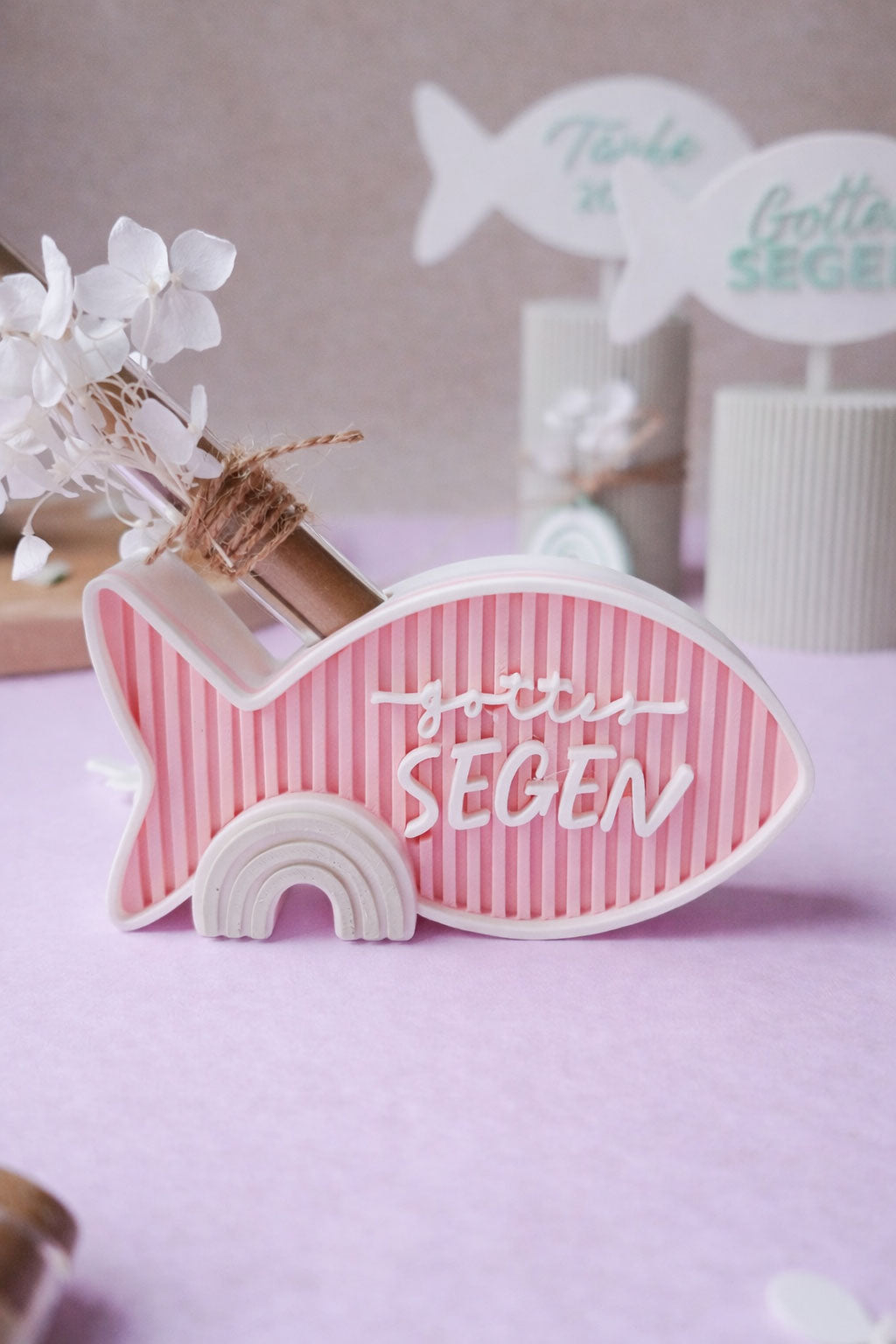 3D Druck Datei Fisch Taufe Kommunion Konfirmation | STL & 3MF Reagenzglas Geschenk