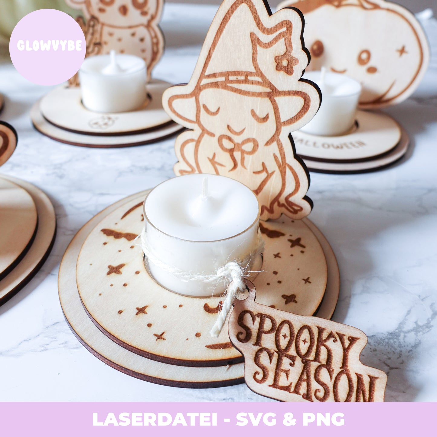 Halloween Teelichthalter Laserdatei – Handgemachte Deko-Idee für dein Gruselambiente