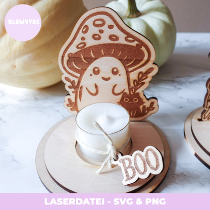 Halloween Teelichthalter Laserdatei – Handgemachte Deko-Idee für dein Gruselambiente