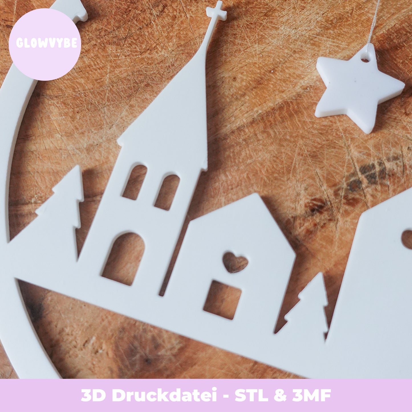 3D Druckdatei Weihnachtskranz „Hohoho“ | STL & 3MF | Festliche Deko zum Selberdrucken