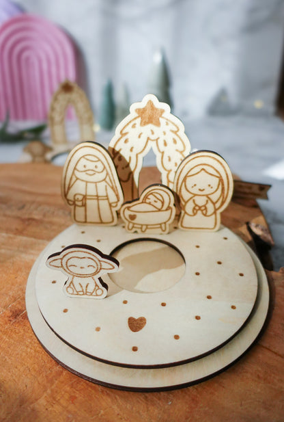 Kleine Stille – Laserdatei Weihnachtskrippe SVG & PNG | inkl. Gewerbelizenz