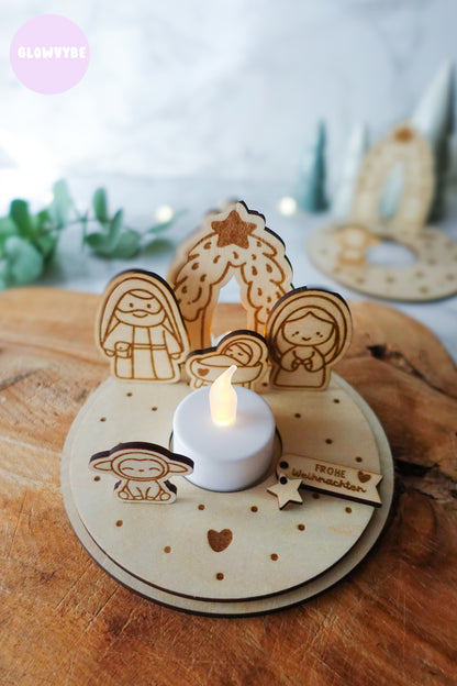 Kleine Stille – Laserdatei Weihnachtskrippe SVG & PNG | inkl. Gewerbelizenz