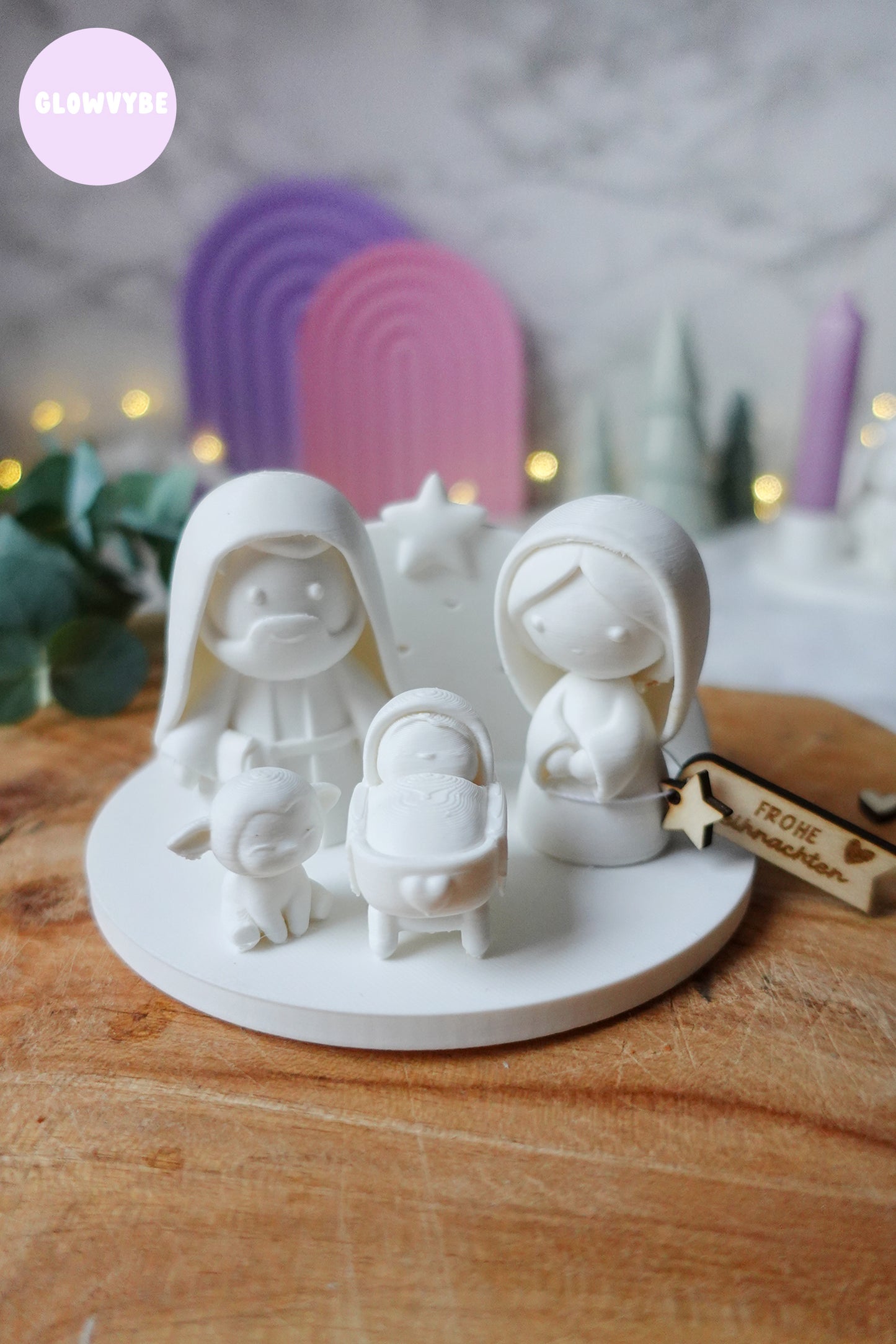 Kleine Stille – moderne Weihnachtskrippe zum 3D-Drucken & Lasern | Glowvybe Design