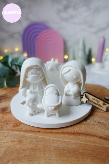 Kleine Stille – moderne Weihnachtskrippe zum 3D-Drucken & Lasern | Glowvybe Design