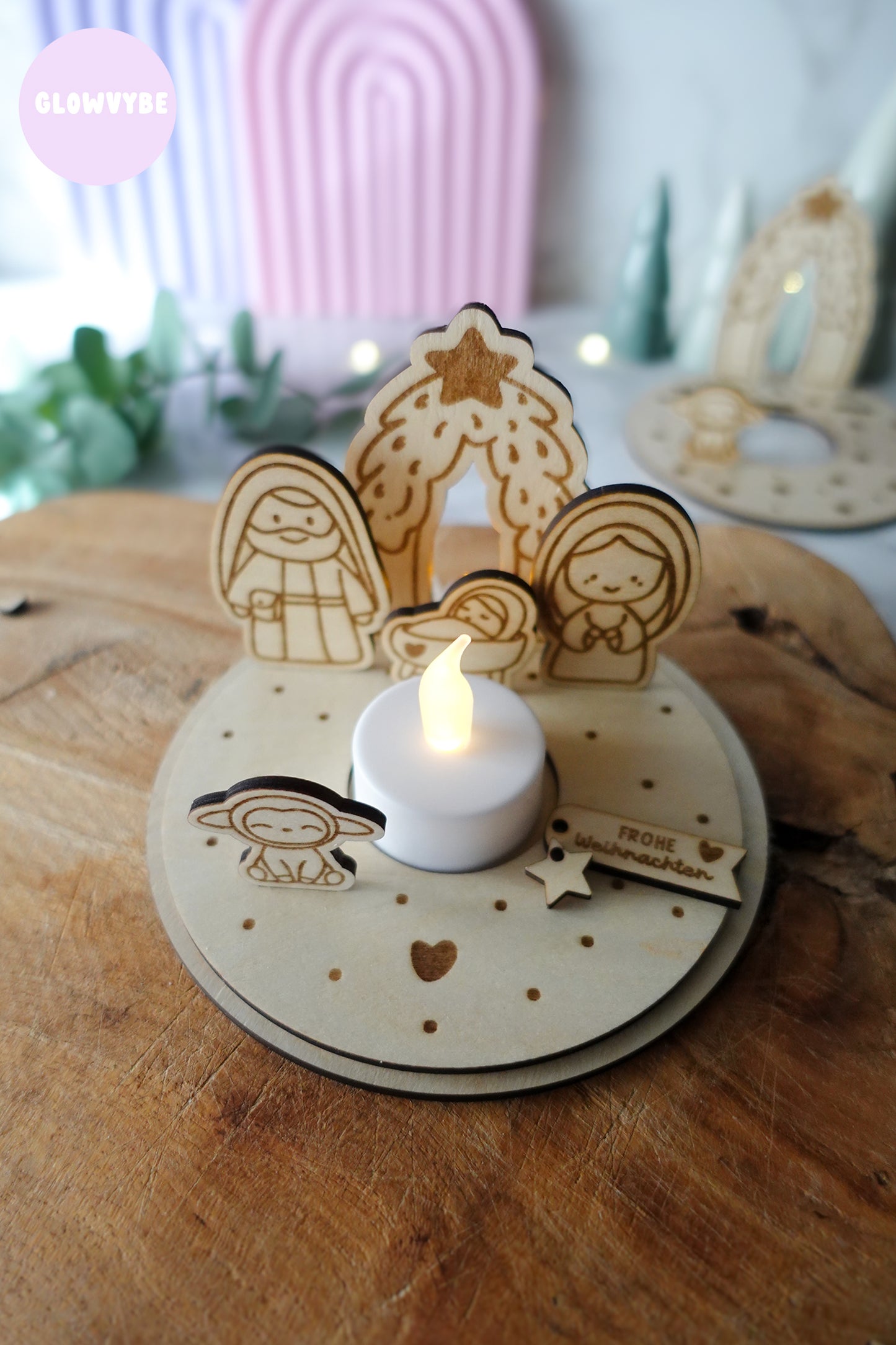 Kleine Stille – Laserdatei Weihnachtskrippe SVG & PNG | inkl. Gewerbelizenz