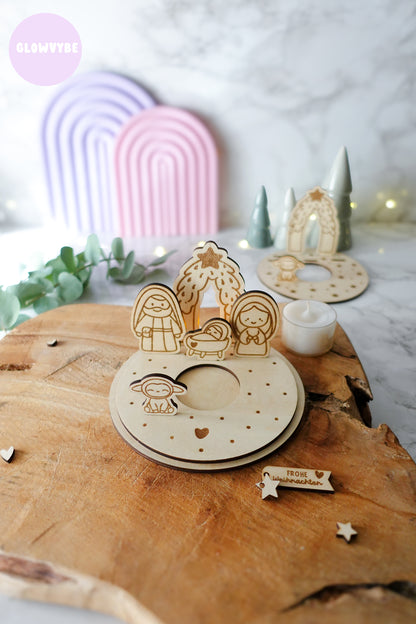 Kleine Stille – Laserdatei Weihnachtskrippe SVG & PNG | inkl. Gewerbelizenz