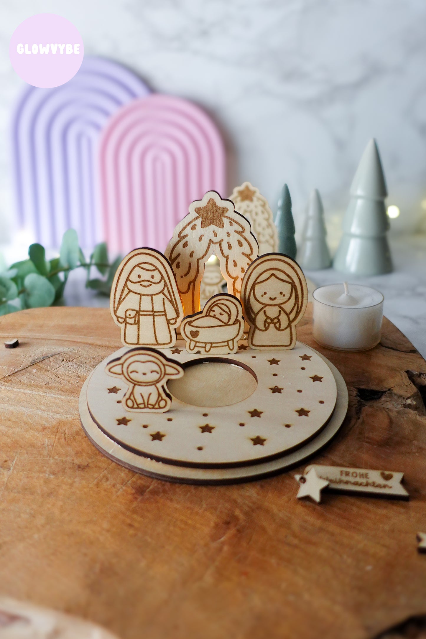 Kleine Stille – Laserdatei Weihnachtskrippe SVG & PNG | inkl. Gewerbelizenz