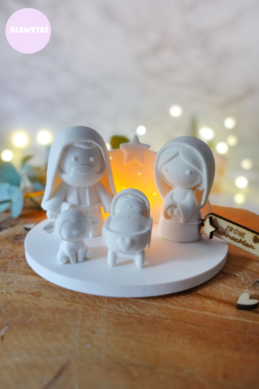 Kleine Stille – moderne Weihnachtskrippe zum 3D-Drucken & Lasern | Glowvybe Design