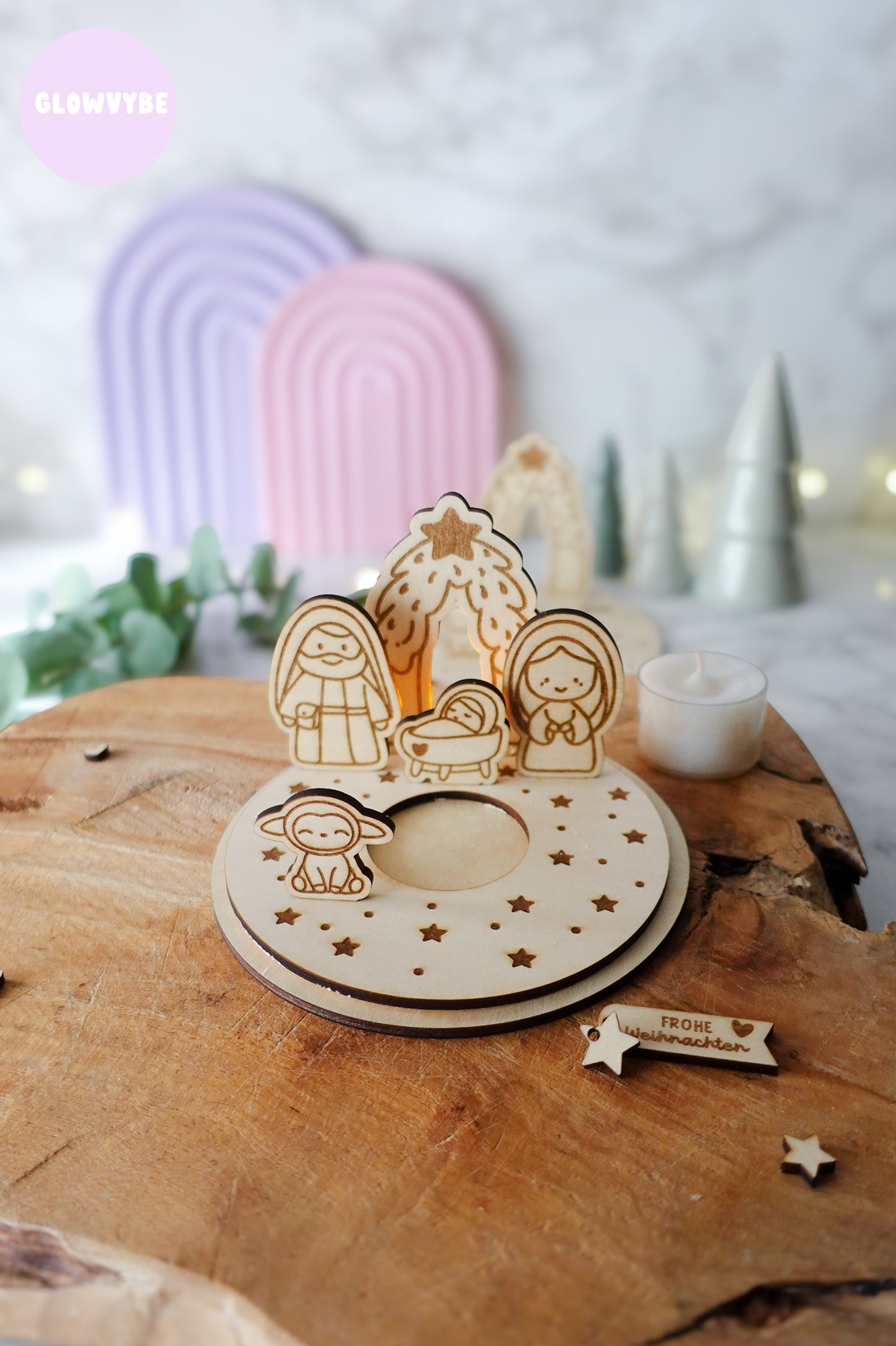 Kleine Stille – Laserdatei Weihnachtskrippe SVG & PNG | inkl. Gewerbelizenz