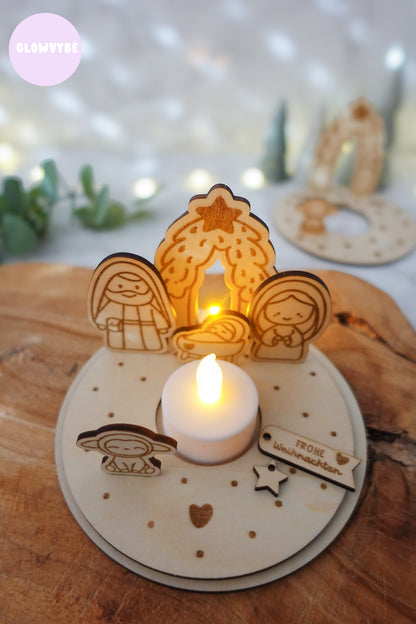 Kleine Stille – Laserdatei Weihnachtskrippe SVG & PNG | inkl. Gewerbelizenz