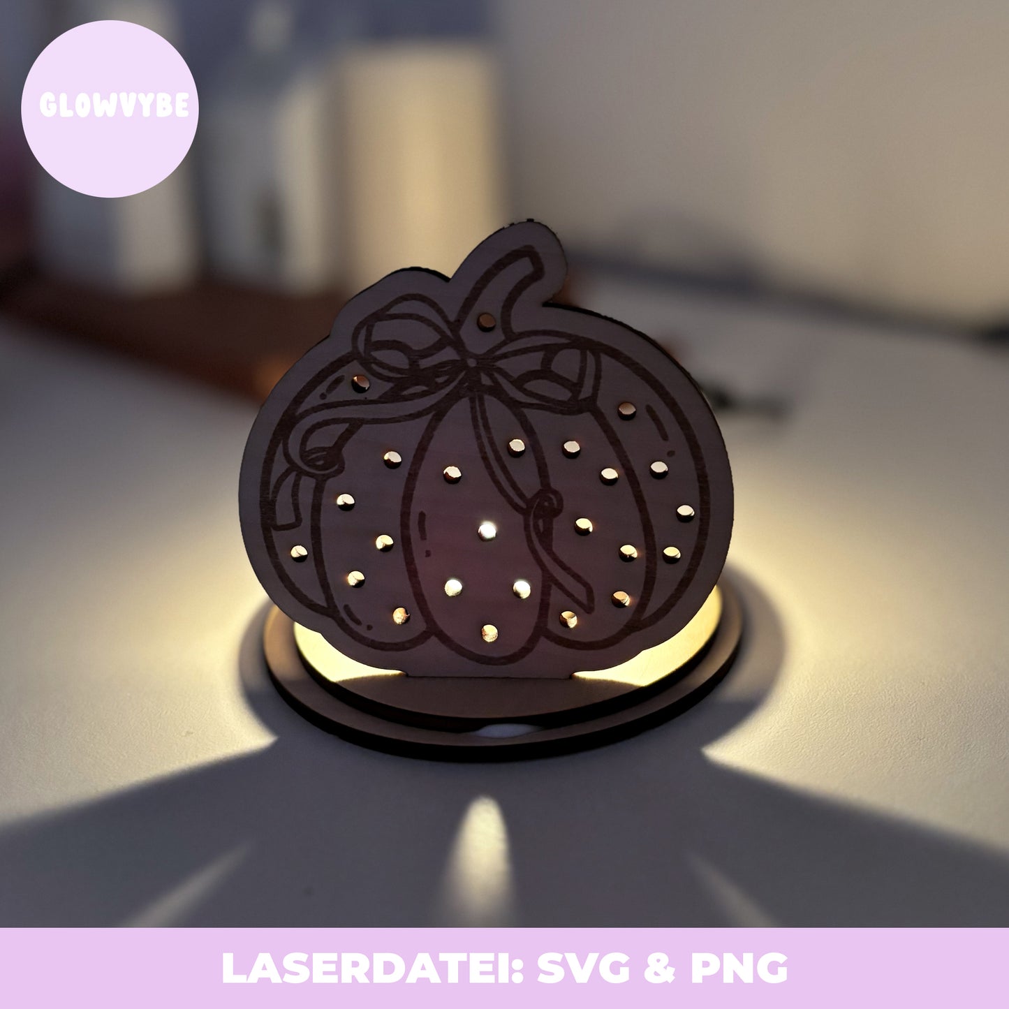 Herbstliche Teelichthalter – Laserdatei SVG & PNG | Kürbis-Deko, Herbstdeko, Handgemalte Illustrationen