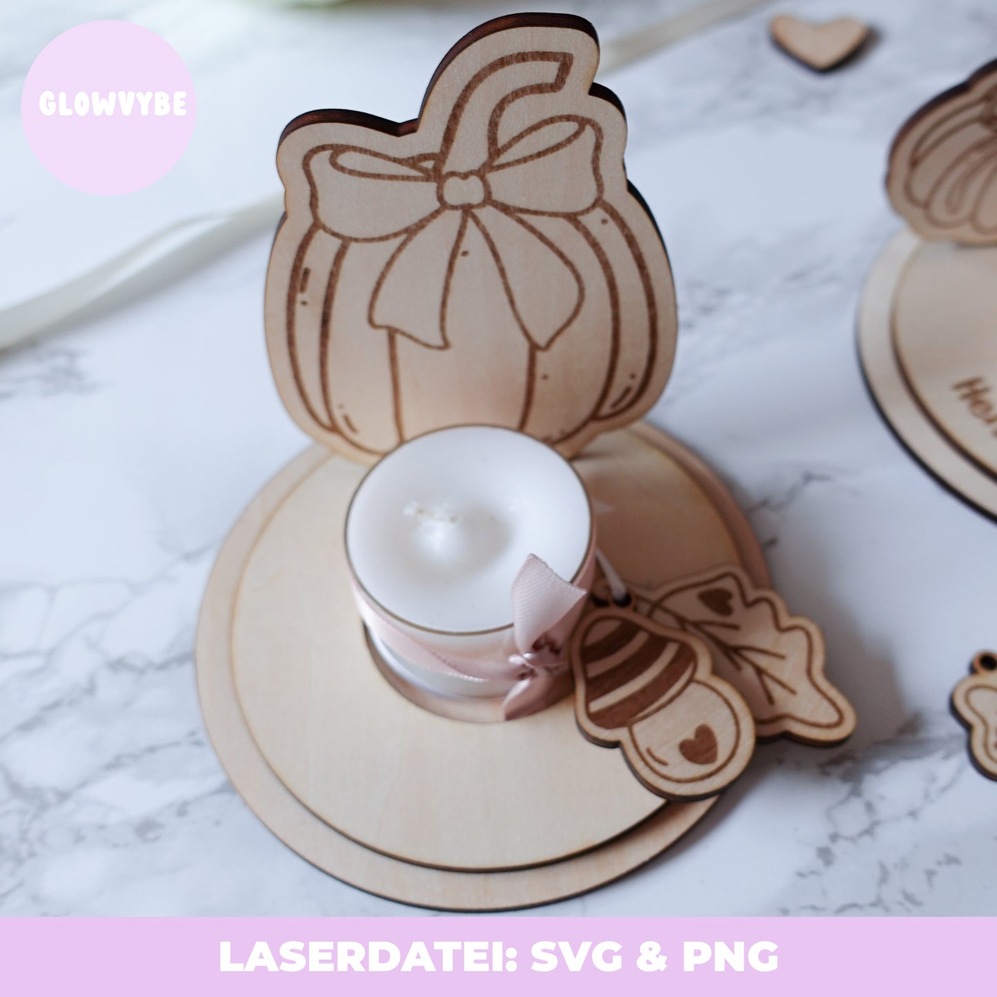 Herbstliche Teelichthalter – Laserdatei SVG & PNG | Kürbis-Deko, Herbstdeko, Handgemalte Illustrationen