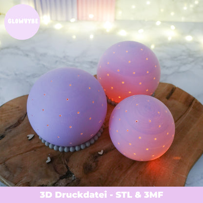 3D Datei Kugellampe mit Sockel (STL & 3MF)