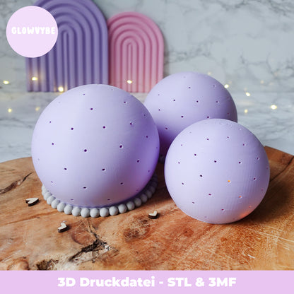 3D Datei Kugellampe mit Sockel (STL & 3MF)