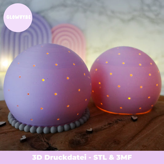 3D Datei Kugellampe mit Sockel (STL & 3MF)