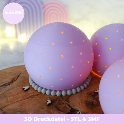 3D Datei Kugellampe mit Sockel (STL & 3MF)
