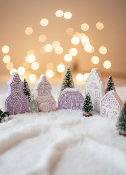 Glowvillage – Winterdorf 3D-Druckdatei | 5 Lichterhäuser (STL & 3MF)