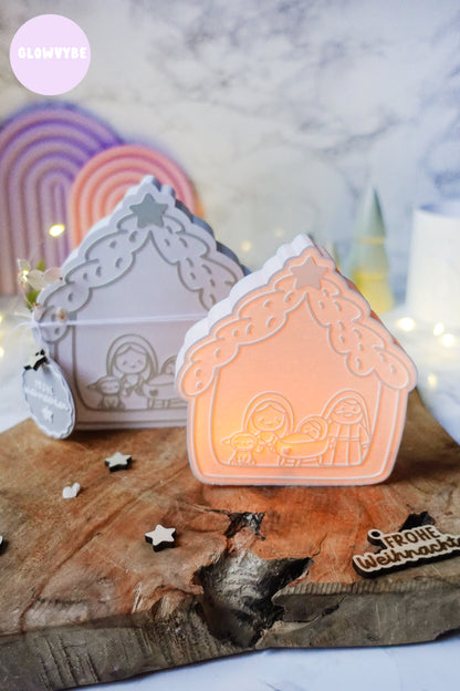 Lightbox „Kleine Stille“ – 3D Druckdatei Weihnachtskrippe mit STL & 3MF + Gratis Anhänger