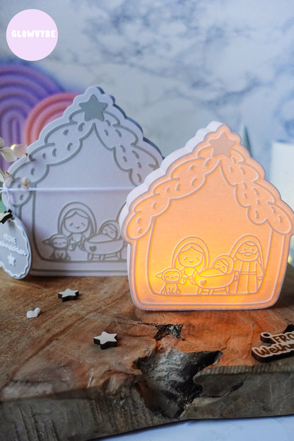 Lightbox „Kleine Stille“ – 3D Druckdatei Weihnachtskrippe mit STL & 3MF + Gratis Anhänger