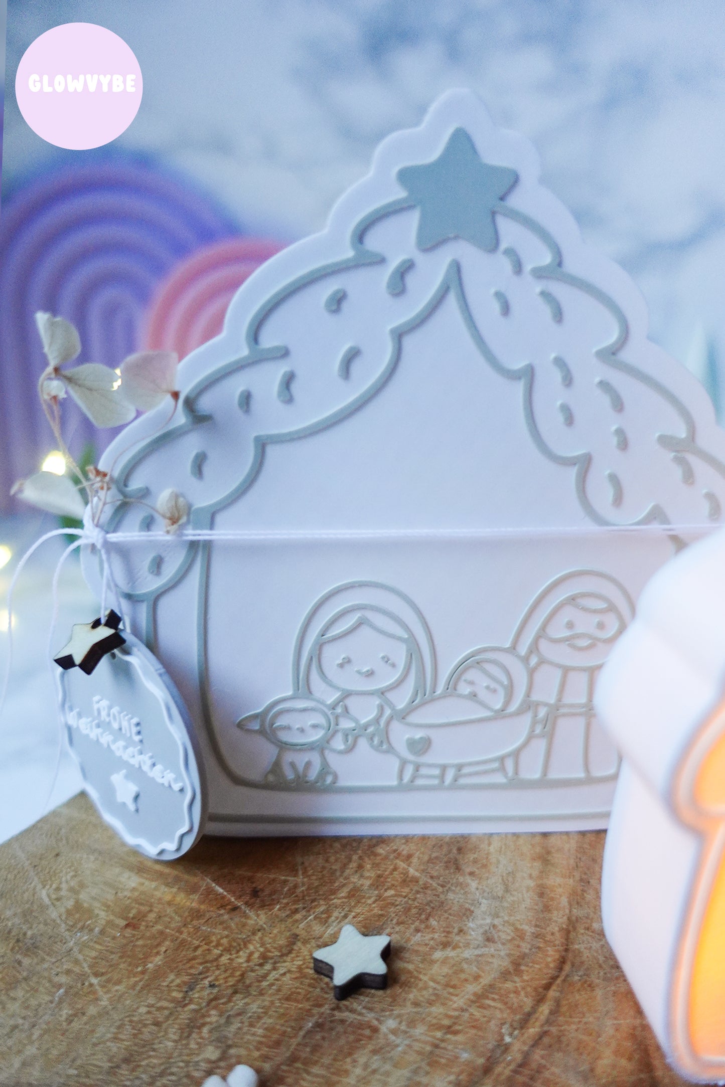 Lightbox „Kleine Stille“ – 3D Druckdatei Weihnachtskrippe mit STL & 3MF + Gratis Anhänger
