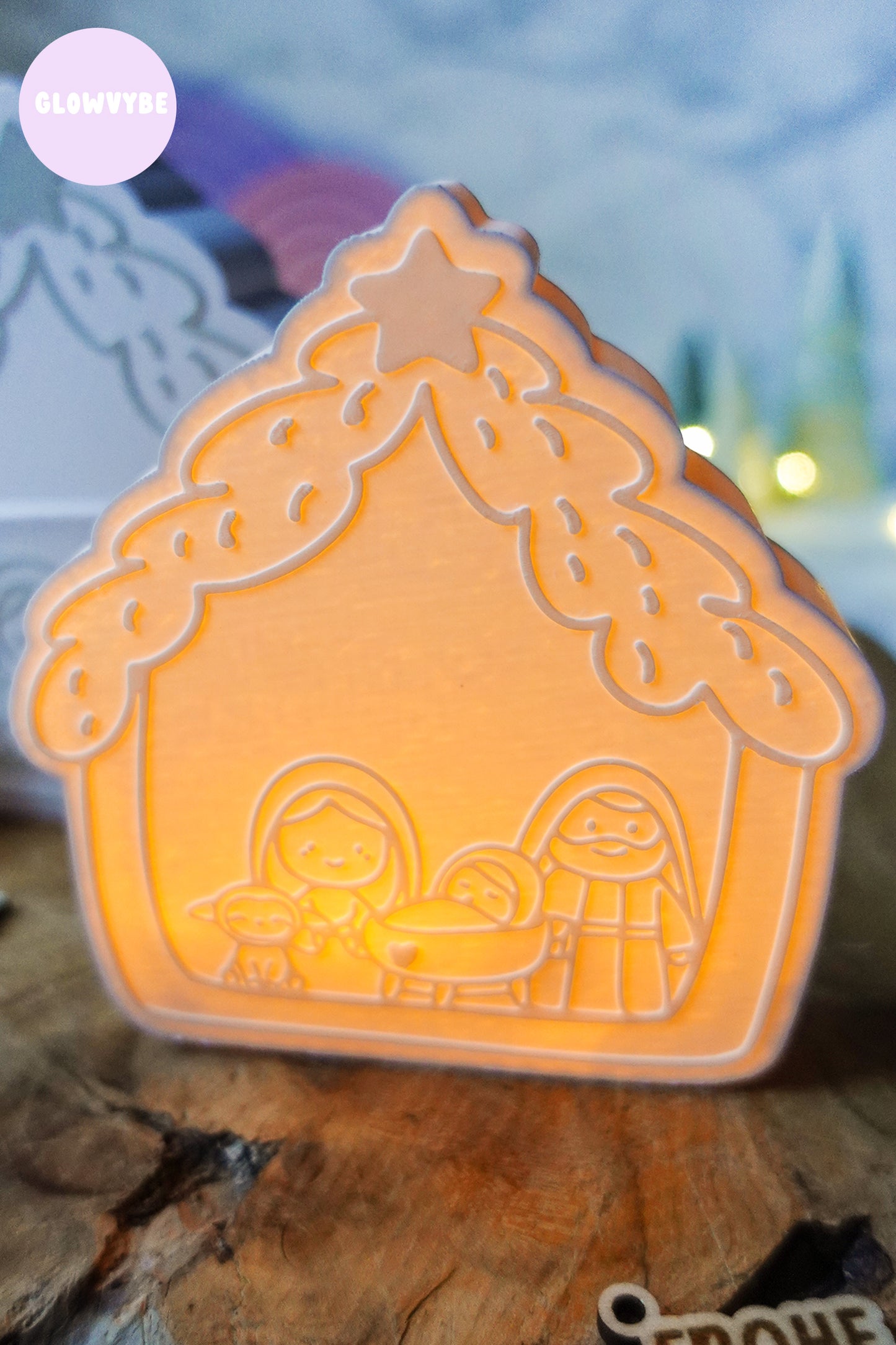 Lightbox „Kleine Stille“ – 3D Druckdatei Weihnachtskrippe mit STL & 3MF + Gratis Anhänger