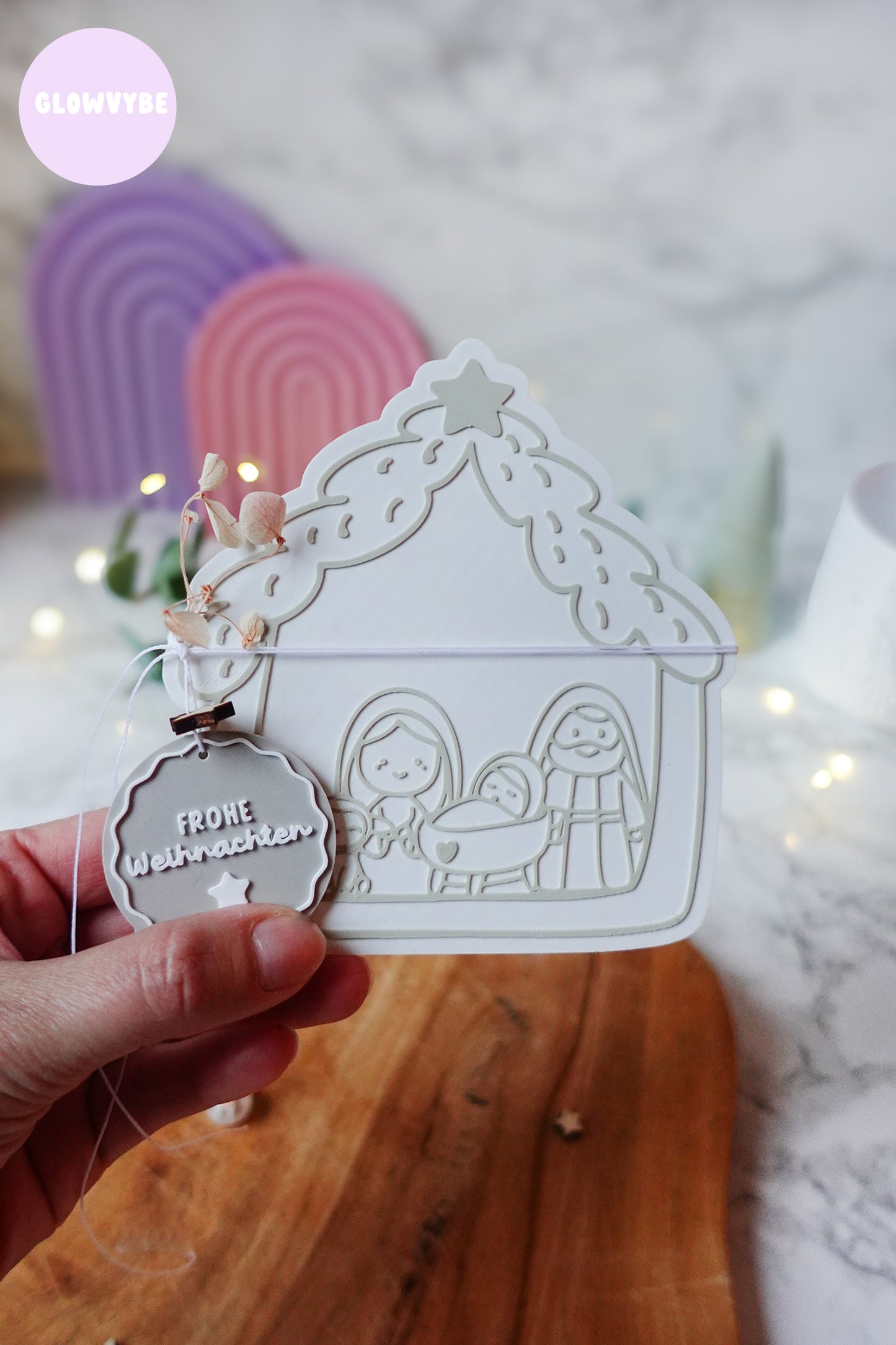 Lightbox „Kleine Stille“ – 3D Druckdatei Weihnachtskrippe mit STL & 3MF + Gratis Anhänger