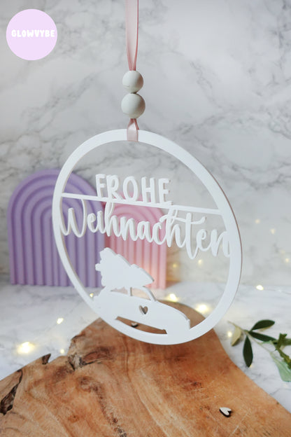 3D Druckdatei Weihnachtskranz Weihnachtsauto | STL & 3MF | Festliche Deko zum Selberdrucken