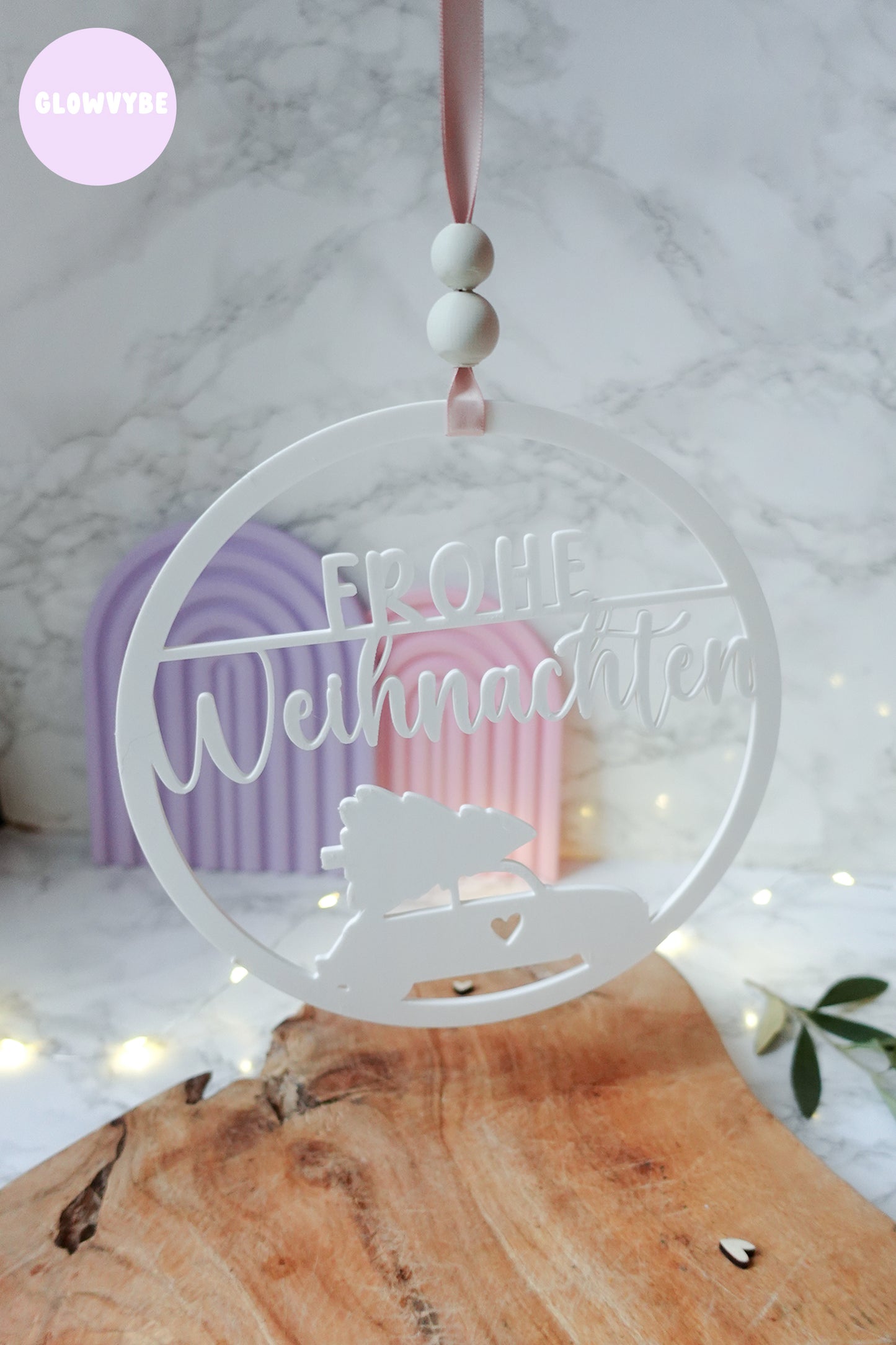 3D Druckdatei Weihnachtskranz Weihnachtsauto | STL & 3MF | Festliche Deko zum Selberdrucken