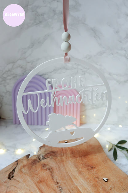 3D Druckdatei Weihnachtskranz Weihnachtsauto | STL & 3MF | Festliche Deko zum Selberdrucken