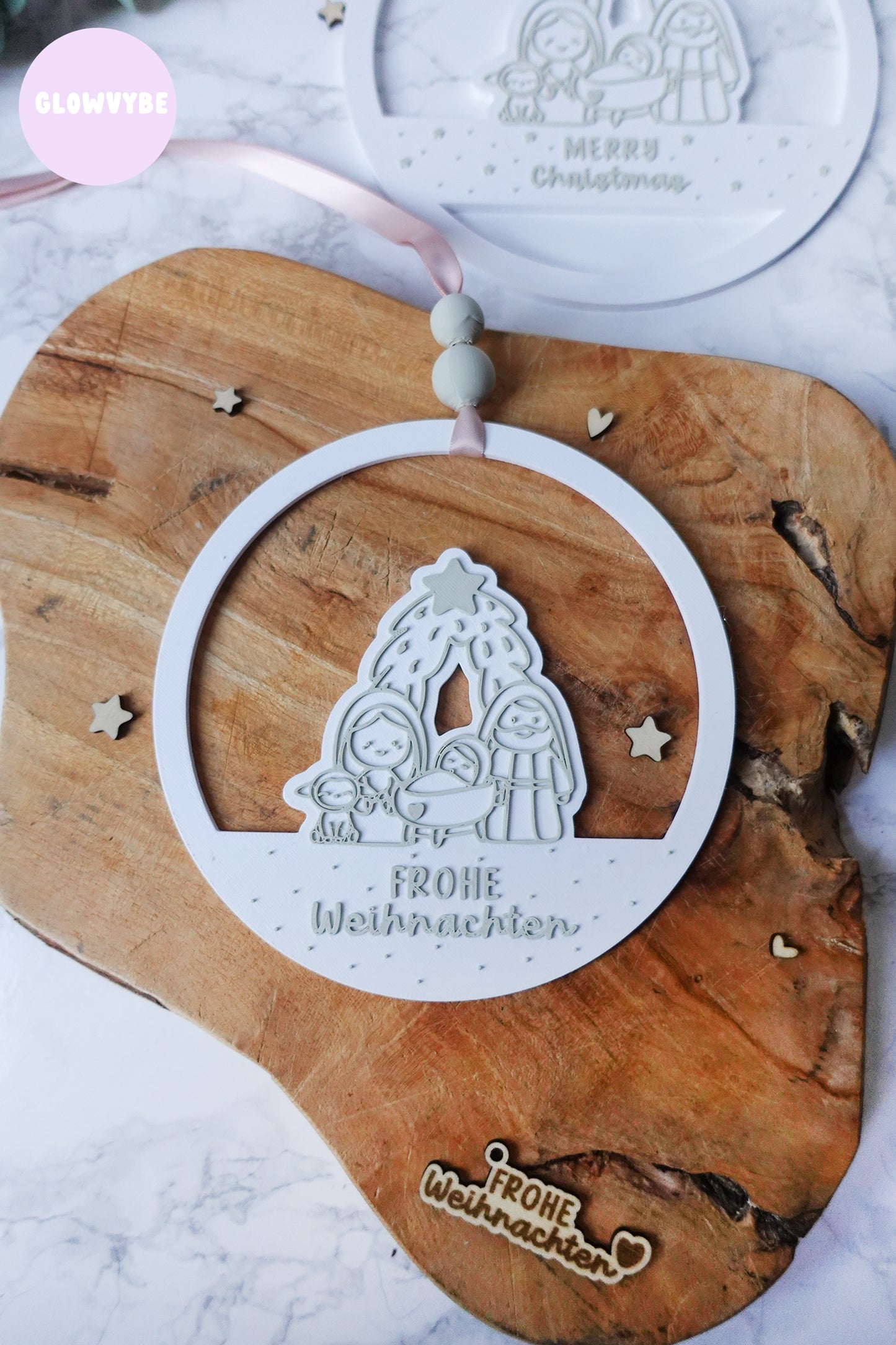 3D Druckdatei STL und 3MF, Frohe Weihnachten Weihnachtskrippe Kranz, Loop, inkl. Gewerbelizenz