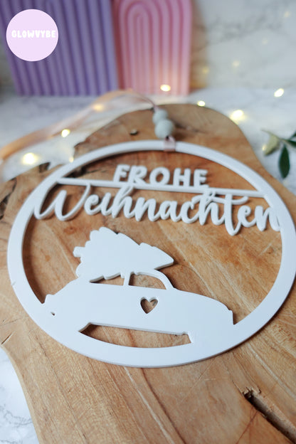 3D Druckdatei Weihnachtskranz Weihnachtsauto | STL & 3MF | Festliche Deko zum Selberdrucken