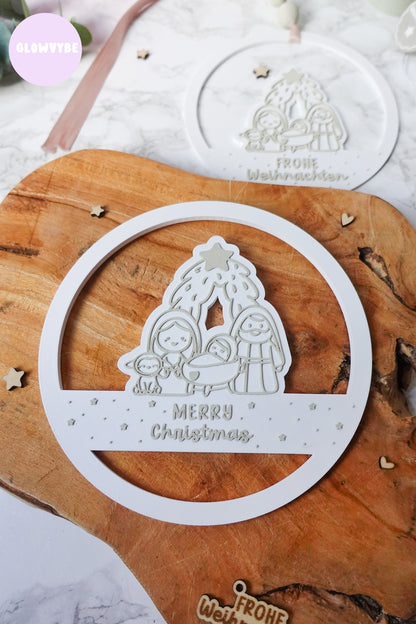 3D Druckdatei STL und 3MF, Frohe Weihnachten Weihnachtskrippe Kranz, Loop, inkl. Gewerbelizenz