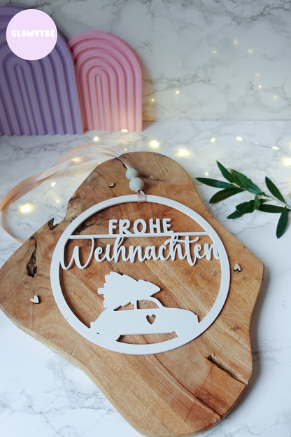 3D Druckdatei Weihnachtskranz Weihnachtsauto | STL & 3MF | Festliche Deko zum Selberdrucken