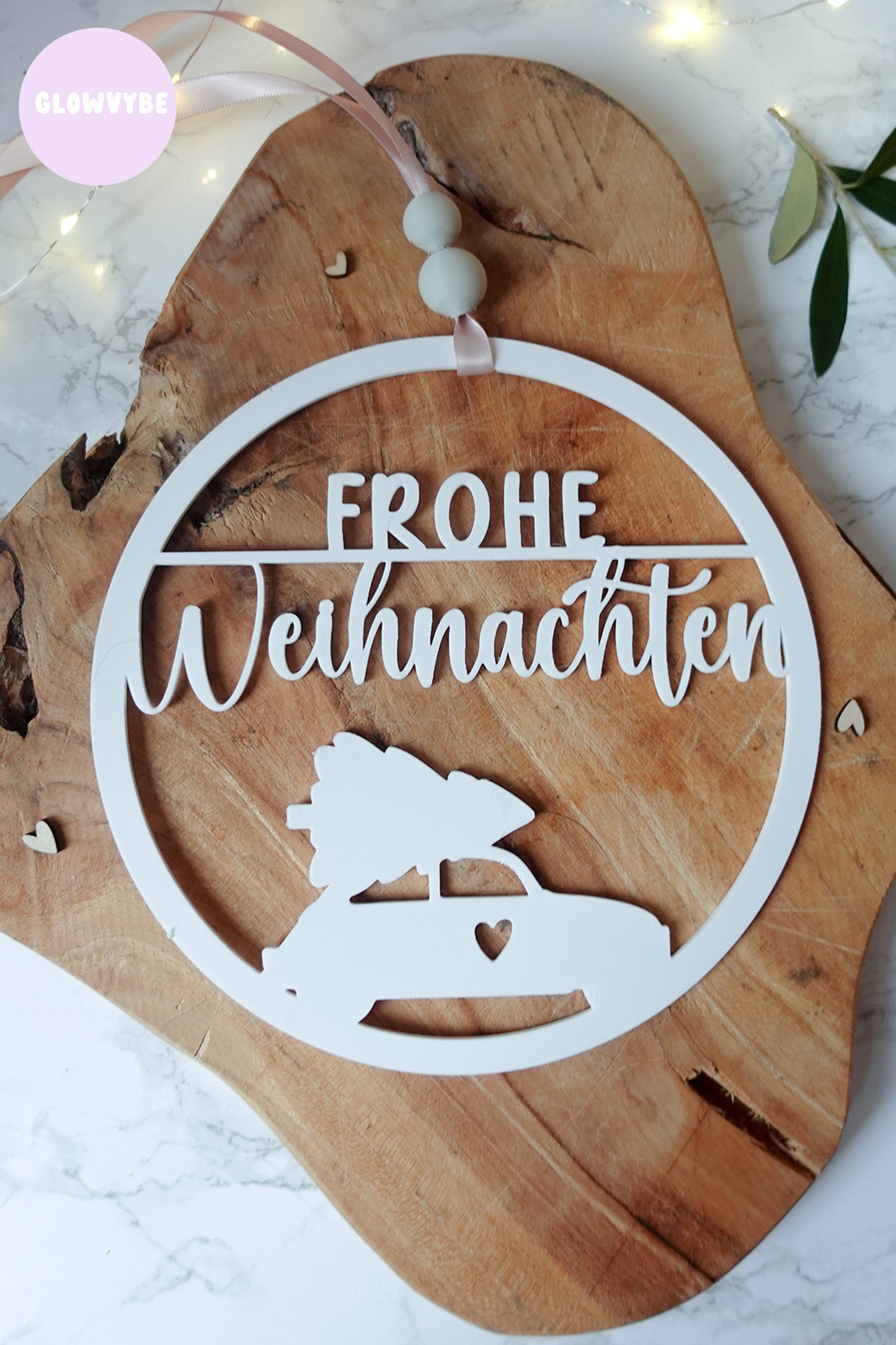 3D Druckdatei Weihnachtskranz Weihnachtsauto | STL & 3MF | Festliche Deko zum Selberdrucken