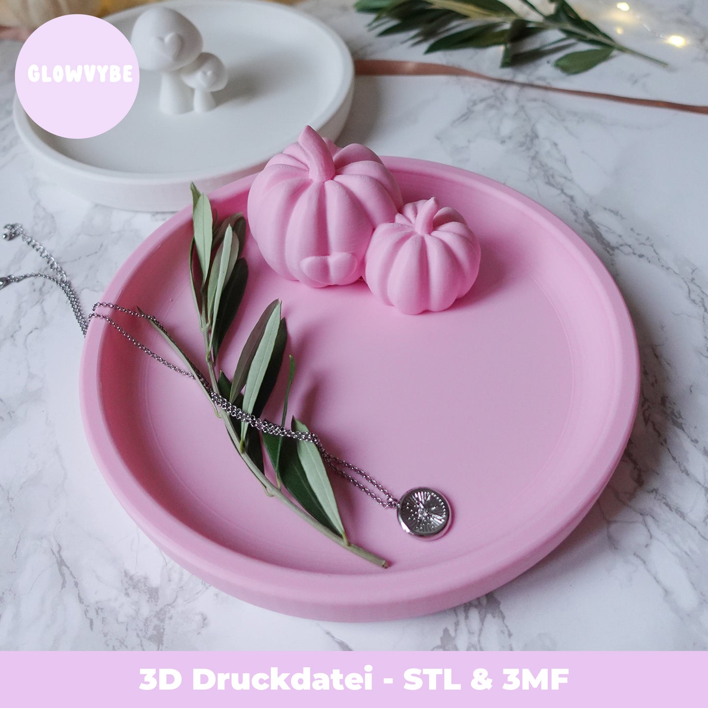 Herbstteller mit Kürbis & Herz – 3D Druckdatei (STL & 3MF)