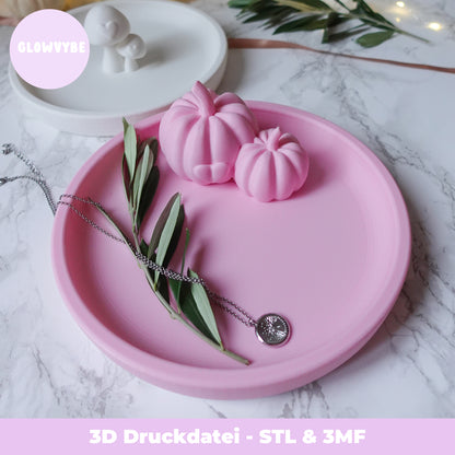 Herbstteller mit Kürbis & Herz – 3D Druckdatei (STL & 3MF)