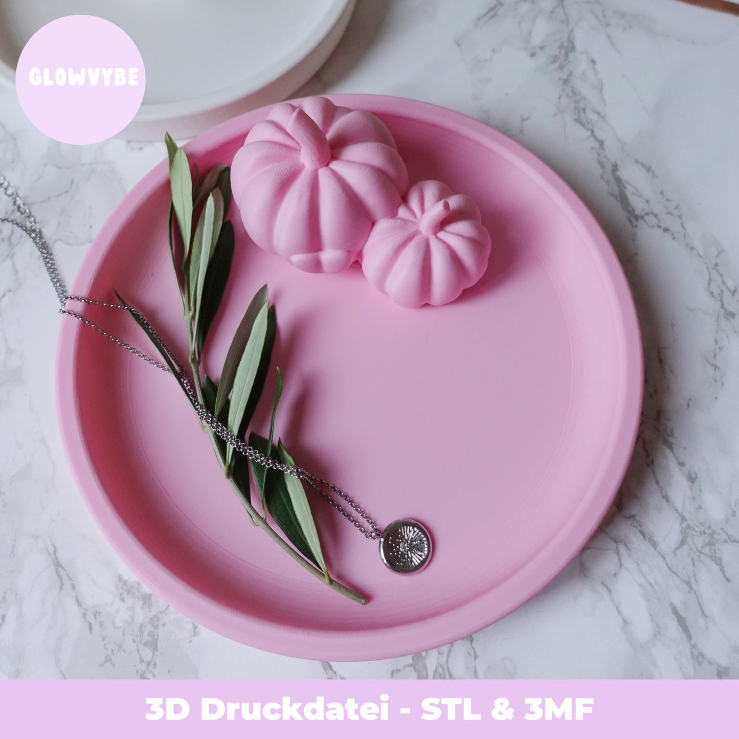 Herbstteller mit Kürbis & Herz – 3D Druckdatei (STL & 3MF)