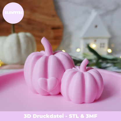 Herbstteller mit Kürbis & Herz – 3D Druckdatei (STL & 3MF)
