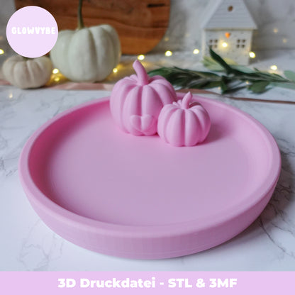 Herbstteller mit Kürbis & Herz – 3D Druckdatei (STL & 3MF)