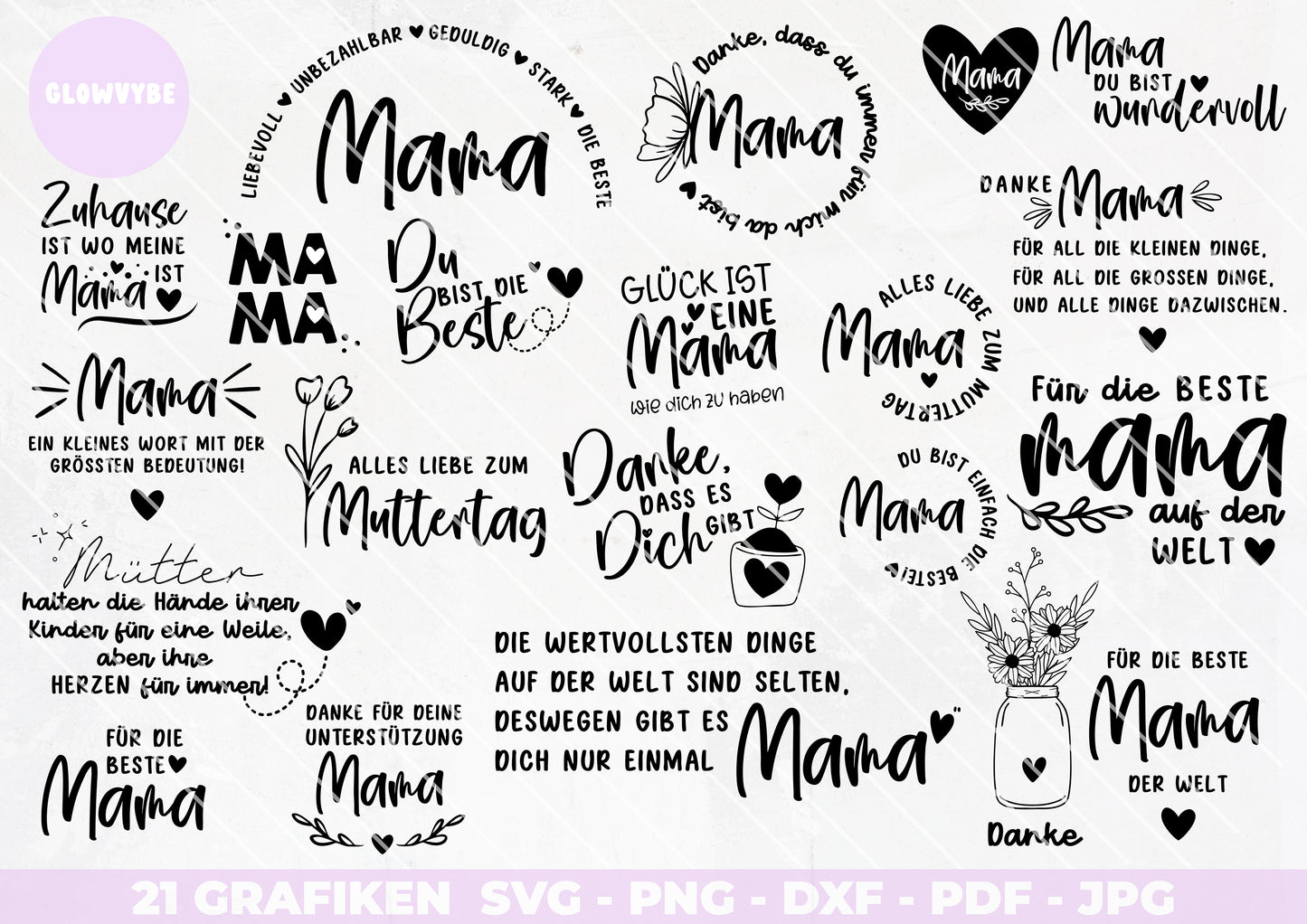 Muttertag Plotterbundle Mama Sprüche