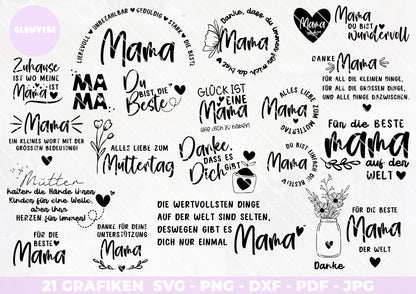Muttertag Plotterbundle Mama Sprüche