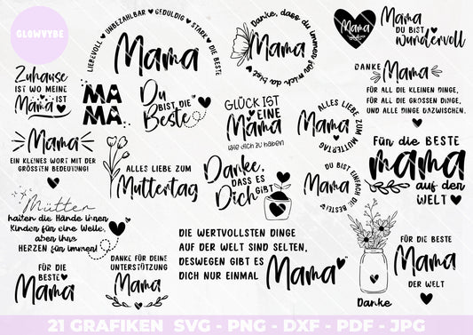 Muttertag Plotterbundle Mama Sprüche